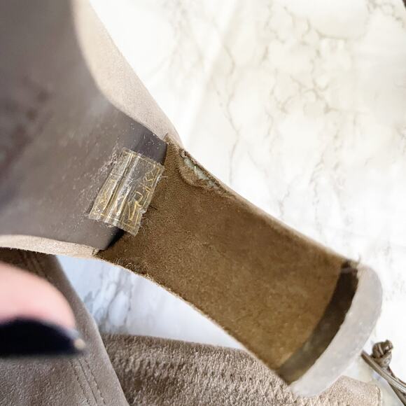 STUART WEITZMAN Highland Suede Over The Knee Boot Light Gray 8 - Picture 9 of 10